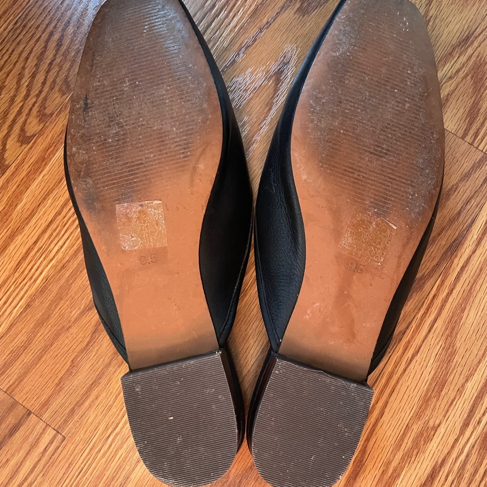 Madewell The Adelia Black Leather Square-Toe Mules Women’s size 9.5 - Picture 3 of 4